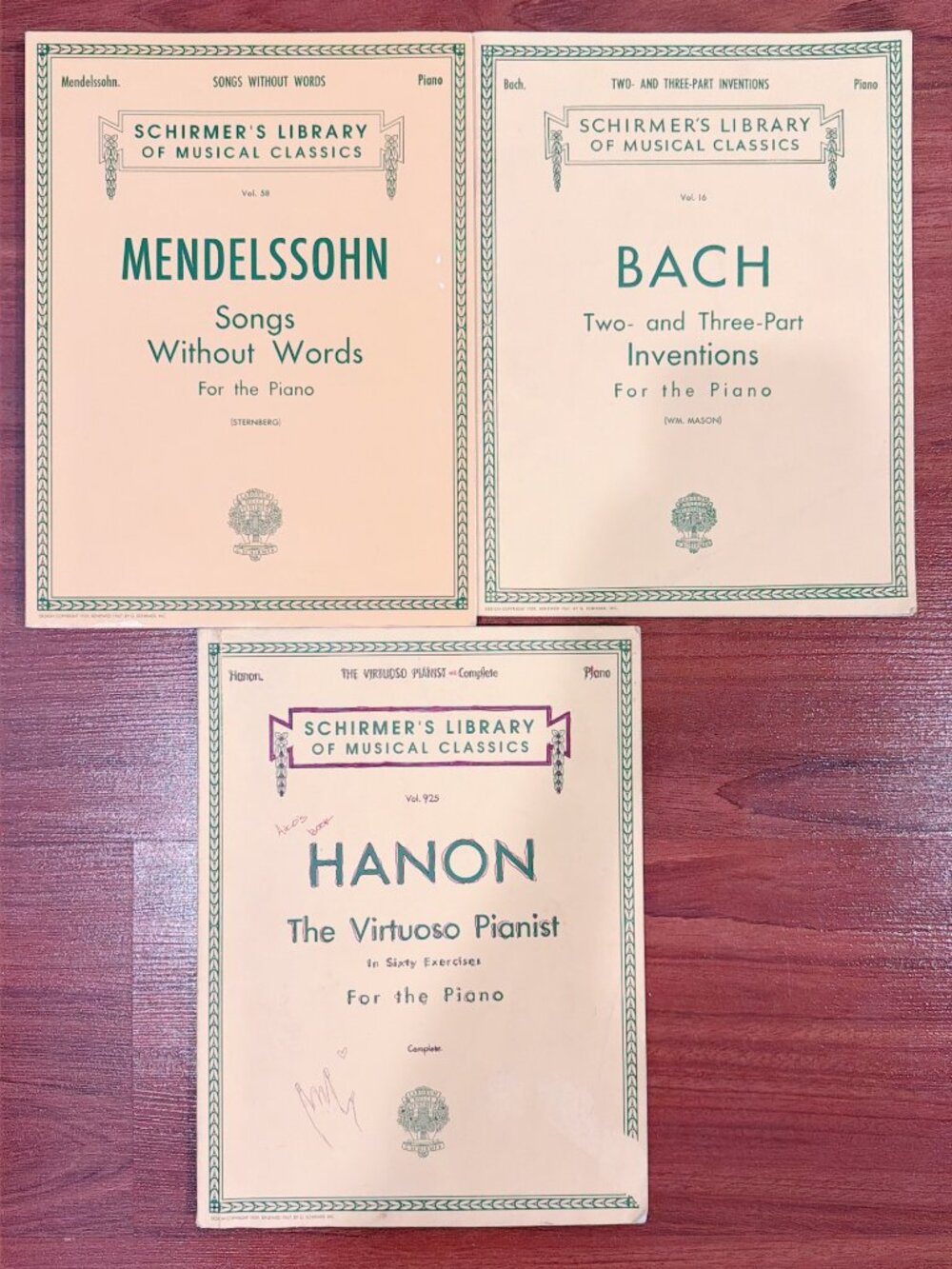 Schirmer's Library Classical Piano Sheet Music 3-Book Bundle Mendelssohn Bach Ha